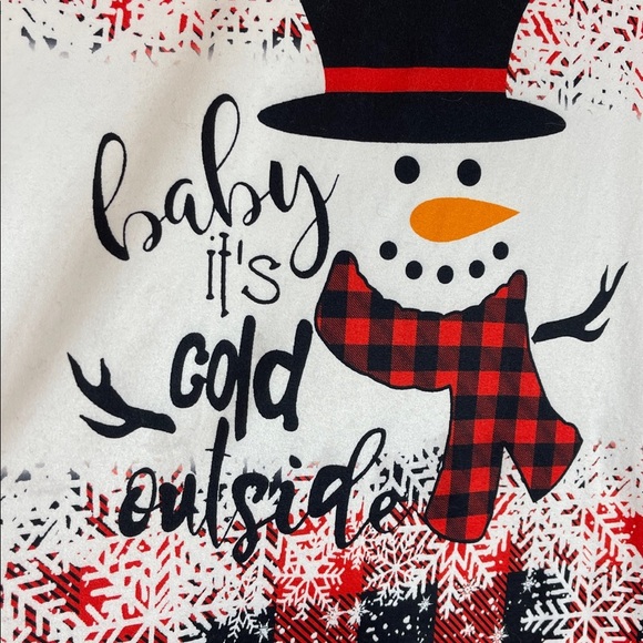 Amazon Snowman Graphic Baby It’s Cold Outside Top Red Black Buffalo Check 3X - Picture 5 of 12